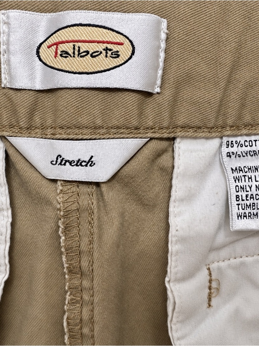 Talbots Stretch Khaki Bermuda Shorts Size 8 Button Tab Cuffed Old Money Preppy - Picture 5 of 5